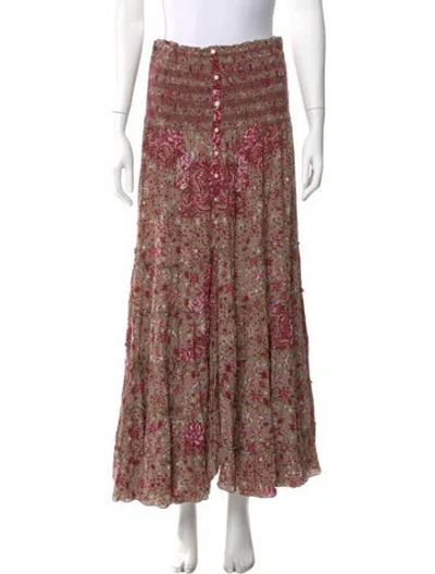 Pre-owned Poupette St Barth Floral Print Midi Length Skirt In Multi