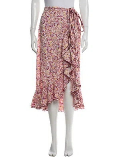 Pre-owned Poupette St Barth Floral Print Midi Length Skirt In Multi