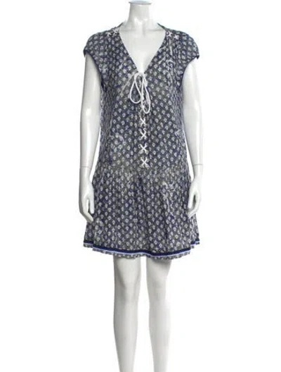 Pre-owned Poupette St Barth Floral Print Mini Dress In Black