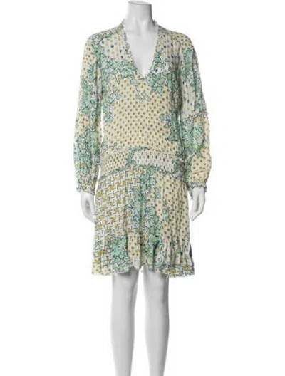 Pre-owned Poupette St Barth Floral Print Mini Dress In Blue