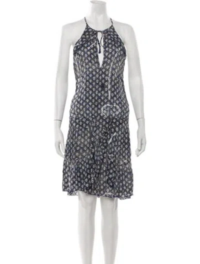 Pre-owned Poupette St Barth Floral Print Mini Dress In Blue