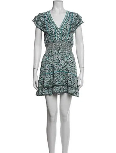 Pre-owned Poupette St Barth Floral Print Mini Dress In Blue/white