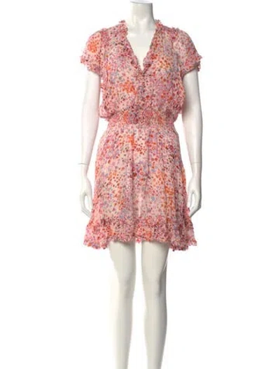 Pre-owned Poupette St Barth Floral Print Mini Dress In Multi