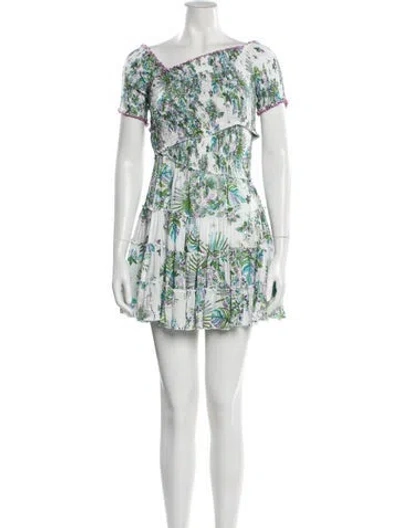 Pre-owned Poupette St Barth Floral Print Mini Dress In Multi