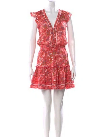 Pre-owned Poupette St Barth Floral Print Mini Dress In Multi