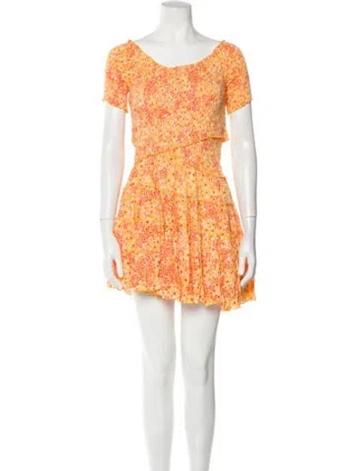 Pre-owned Poupette St Barth Floral Print Mini Dress In Multi
