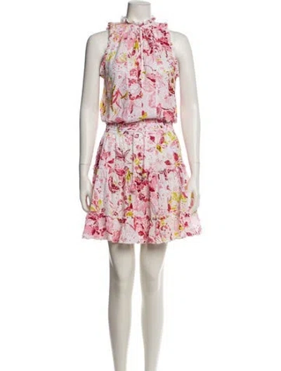 Pre-owned Poupette St Barth Floral Print Mini Dress In Multi