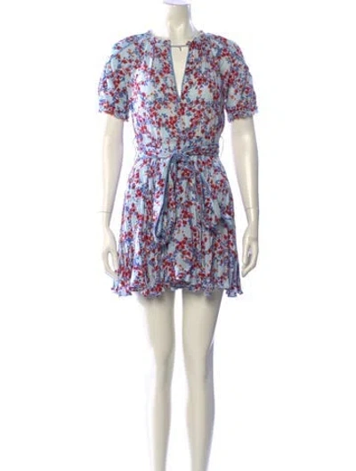 Pre-owned Poupette St Barth Floral Print Mini Dress In Multi