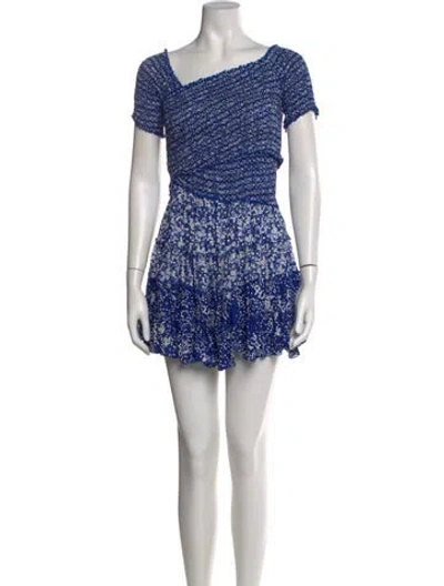 Pre-owned Poupette St Barth Floral Print Mini Dress In Multi