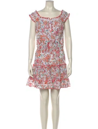 Pre-owned Poupette St Barth Floral Print Mini Dress In Multi