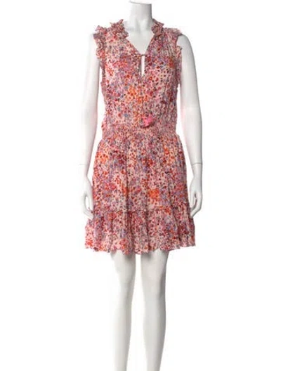 Pre-owned Poupette St Barth Floral Print Mini Dress In Multi
