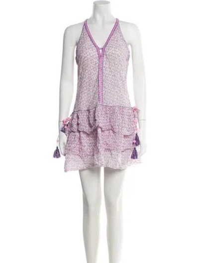Pre-owned Poupette St Barth Floral Print Mini Dress In Multi