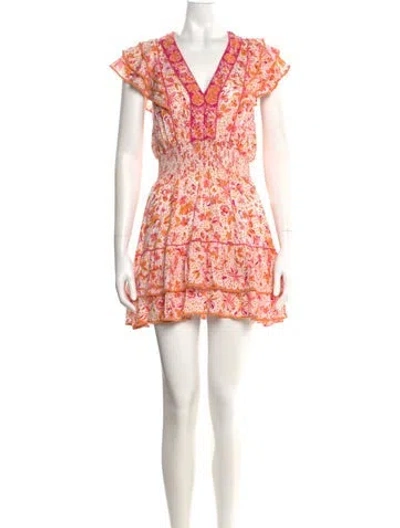 Pre-owned Poupette St Barth Floral Print Mini Dress In Multi