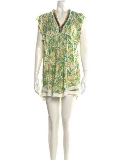 Pre-owned Poupette St Barth Floral Print Mini Dress In Multi