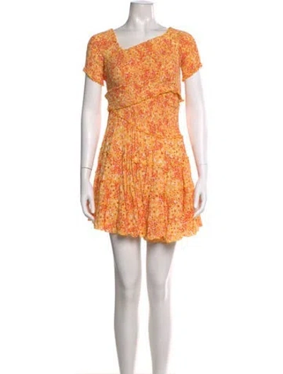 Pre-owned Poupette St Barth Floral Print Mini Dress In Multi
