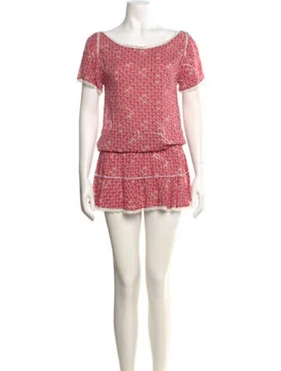 Pre-owned Poupette St Barth Floral Print Mini Dress In Multi