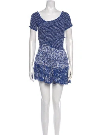 Pre-owned Poupette St Barth Floral Print Mini Dress In Multi