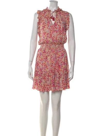 Pre-owned Poupette St Barth Floral Print Mini Dress In Multi