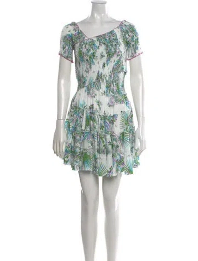 Pre-owned Poupette St Barth Floral Print Mini Dress In Multi