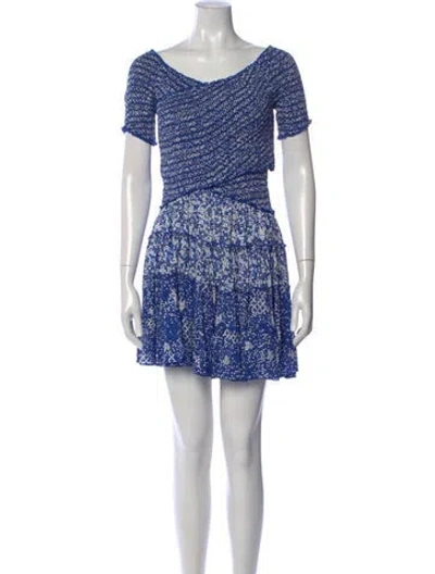 Pre-owned Poupette St Barth Floral Print Mini Dress In Multi