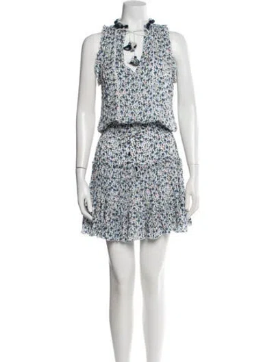 Pre-owned Poupette St Barth Floral Print Mini Dress In Multi