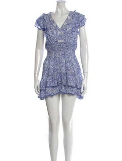 Pre-owned Poupette St Barth Floral Print Mini Dress In Multi