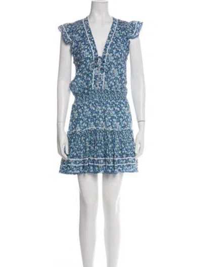 Pre-owned Poupette St Barth Floral Print Mini Dress In Multi