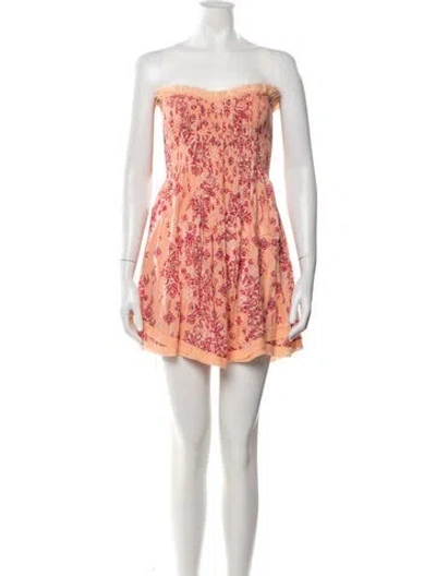 Pre-owned Poupette St Barth Floral Print Mini Dress In Multi