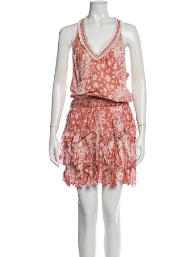 Pre-owned Poupette St Barth Floral Print Mini Dress In Multi