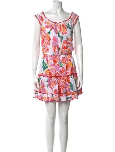 Pre-owned Poupette St Barth Floral Print Mini Dress In Multi