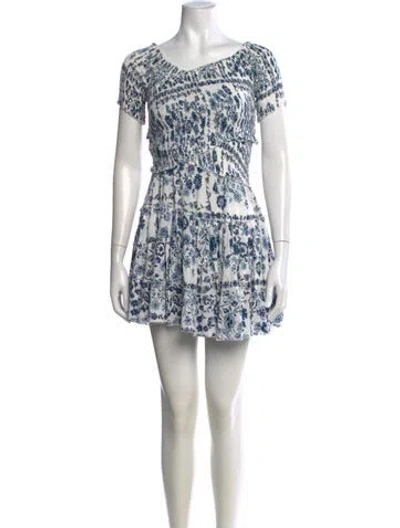 Pre-owned Poupette St Barth Floral Print Mini Dress In Multi