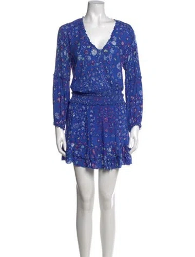 Pre-owned Poupette St Barth Floral Print Mini Dress In Multi