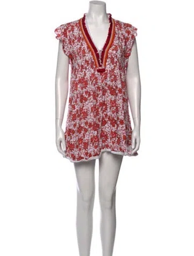 Pre-owned Poupette St Barth Floral Print Mini Dress In Multi