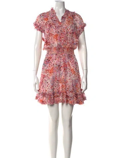 Pre-owned Poupette St Barth Floral Print Mini Dress In Multi