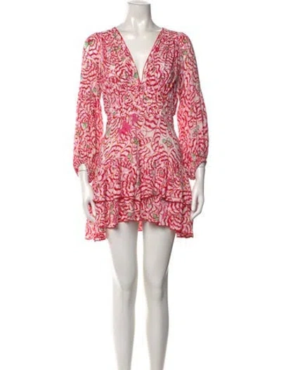 Pre-owned Poupette St Barth Floral Print Mini Dress In Multi