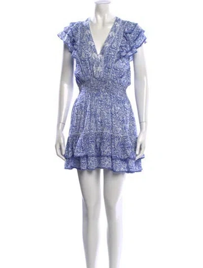 Pre-owned Poupette St Barth Floral Print Mini Dress In Multi