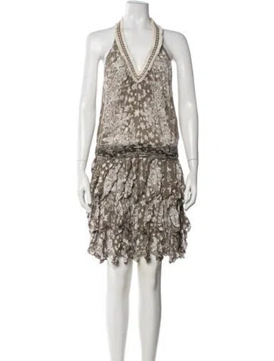 Pre-owned Poupette St Barth Floral Print Mini Dress In Multicolor