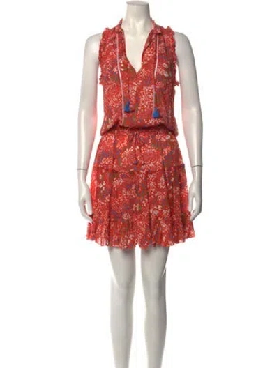 Pre-owned Poupette St Barth Floral Print Mini Dress In Multicolor