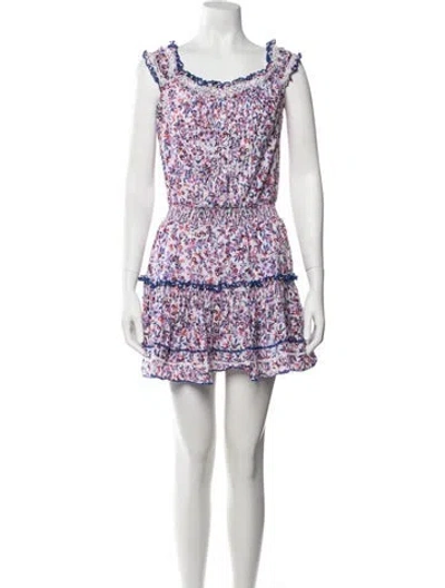 Pre-owned Poupette St Barth Floral Print Mini Dress In Multicolor