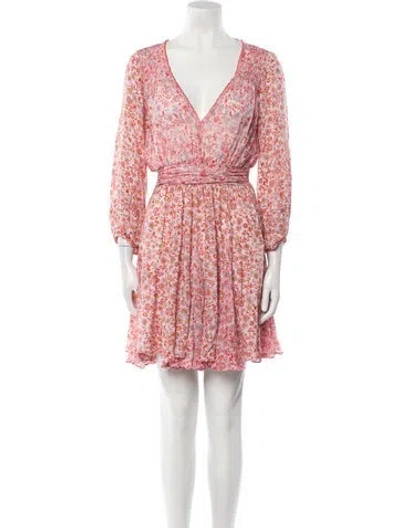 Pre-owned Poupette St Barth Floral Print Mini Dress In Pink
