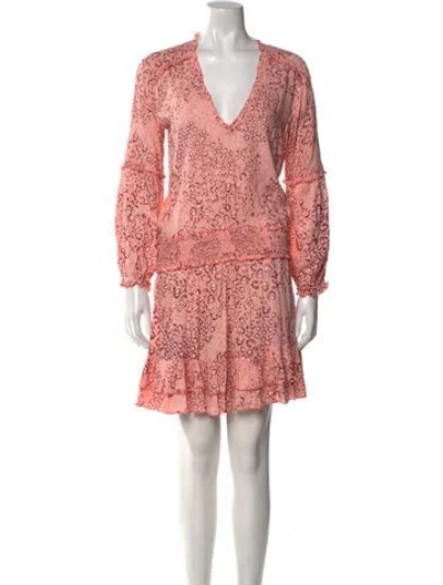 Pre-owned Poupette St Barth Floral Print Mini Dress In Pink