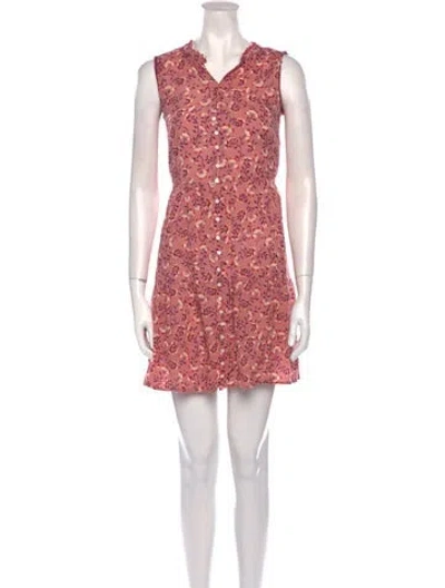 Pre-owned Poupette St Barth Floral Print Mini Dress In Pink