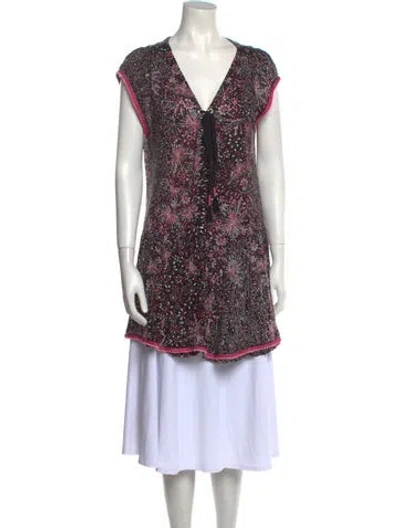 Pre-owned Poupette St Barth Floral Print Mini Dress In Pink