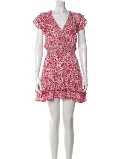 Pre-owned Poupette St Barth Floral Print Mini Dress In Pink