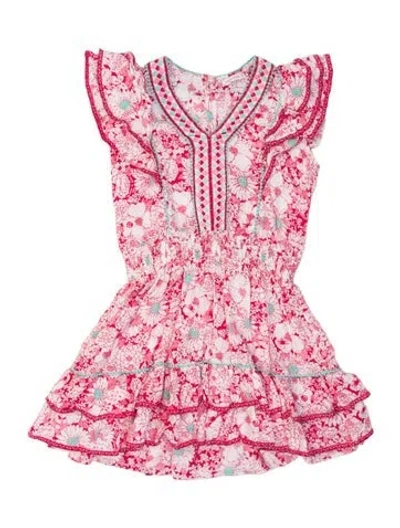 Pre-owned Poupette St Barth Floral Print Mini Dress In Pink