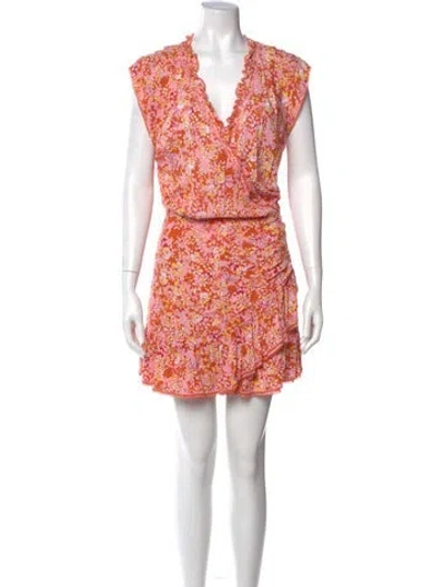 Pre-owned Poupette St Barth Floral Print Mini Dress In Pink