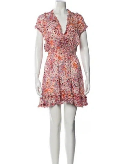 Pre-owned Poupette St Barth Floral Print Mini Dress In Pink