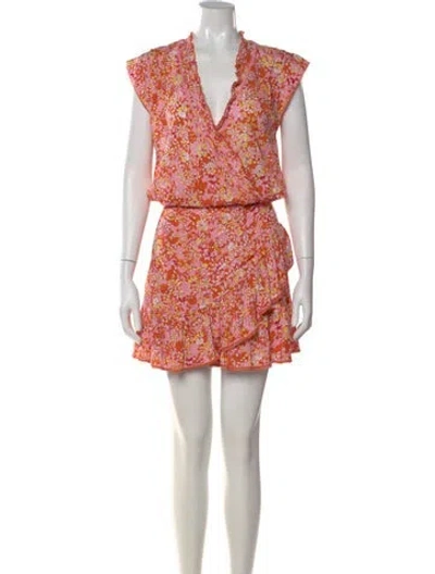 Pre-owned Poupette St Barth Floral Print Mini Dress In Pink