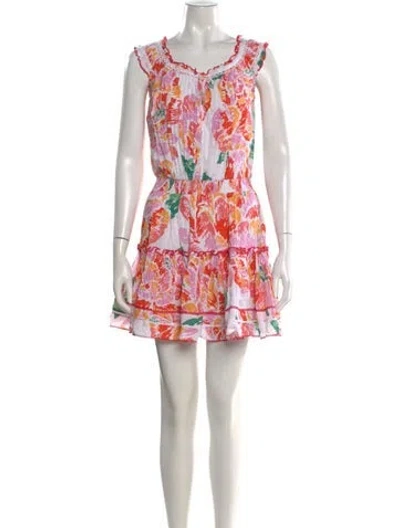 Pre-owned Poupette St Barth Floral Print Mini Dress In Pink