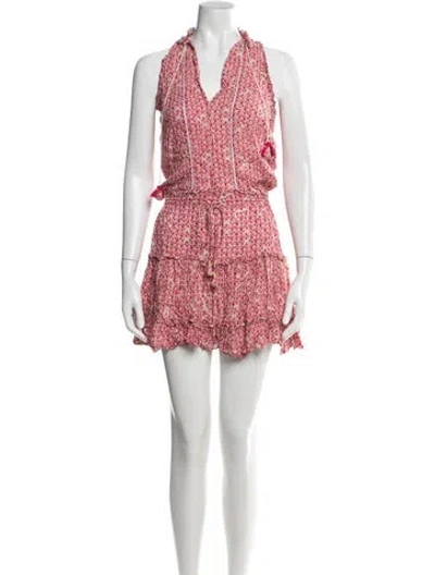Pre-owned Poupette St Barth Floral Print Mini Dress In Pink